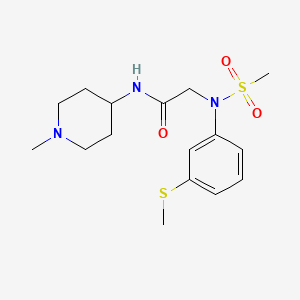 molecular formula C16H25N3O3S2 B4495169 N~1~-(1-methyl-4-piperidinyl)-N~2~-(methylsulfonyl)-N~2~-[3-(methylthio)phenyl]glycinamide 