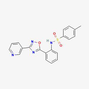 4-methyl-N-[2-(3-pyridin-3-yl-1,2,4-oxadiazol-5-yl)phenyl]benzenesulfonamide