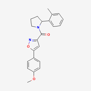 molecular formula C22H22N2O3 B4495210 5-(4-methoxyphenyl)-3-{[2-(2-methylphenyl)-1-pyrrolidinyl]carbonyl}isoxazole 