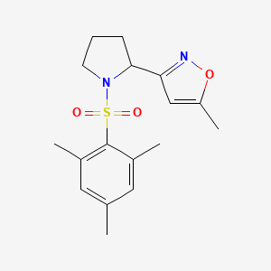 molecular formula C17H22N2O3S B4495230 3-[1-(mesitylsulfonyl)-2-pyrrolidinyl]-5-methylisoxazole 