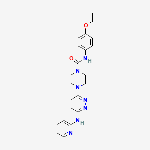 molecular formula C22H25N7O2 B4495242 N-(4-ethoxyphenyl)-4-[6-(2-pyridinylamino)-3-pyridazinyl]-1-piperazinecarboxamide 