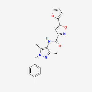 molecular formula C21H20N4O3 B4495265 N-[3,5-dimethyl-1-(4-methylbenzyl)-1H-pyrazol-4-yl]-5-(2-furyl)-3-isoxazolecarboxamide 