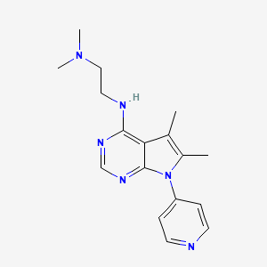 molecular formula C17H22N6 B4495277 N-[2-(DIMETHYLAMINO)ETHYL]-N-[5,6-DIMETHYL-7-(4-PYRIDYL)-7H-PYRROLO[2,3-D]PYRIMIDIN-4-YL]AMINE 