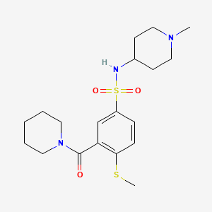 molecular formula C19H29N3O3S2 B4495301 N-(1-methyl-4-piperidinyl)-4-(methylthio)-3-(1-piperidinylcarbonyl)benzenesulfonamide 