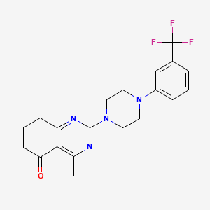 molecular formula C20H21F3N4O B4495313 4-methyl-2-{4-[3-(trifluoromethyl)phenyl]piperazin-1-yl}-7,8-dihydroquinazolin-5(6H)-one 