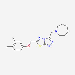 molecular formula C19H25N5OS B4495328 3-(Azepan-1-ylmethyl)-6-[(3,4-dimethylphenoxy)methyl][1,2,4]triazolo[3,4-b][1,3,4]thiadiazole 