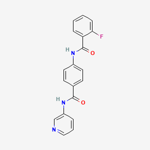 molecular formula C19H14FN3O2 B4495410 2-fluoro-N-[4-(pyridin-3-ylcarbamoyl)phenyl]benzamide 