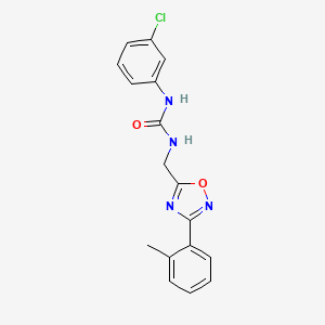 molecular formula C17H15ClN4O2 B4495436 1-(3-Chlorophenyl)-3-{[3-(2-methylphenyl)-1,2,4-oxadiazol-5-yl]methyl}urea 