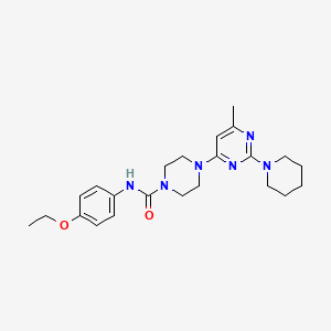 molecular formula C23H32N6O2 B4495449 N-(4-Ethoxyphenyl)-4-[6-methyl-2-(piperidin-1-YL)pyrimidin-4-YL]piperazine-1-carboxamide 