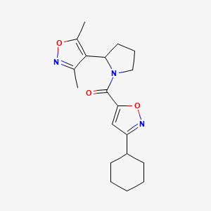 4-[1-(3-Cyclohexyl-1,2-oxazole-5-carbonyl)pyrrolidin-2-YL]-3,5-dimethyl-1,2-oxazole