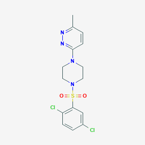 molecular formula C15H16Cl2N4O2S B4495460 3-{4-[(2,5-dichlorophenyl)sulfonyl]-1-piperazinyl}-6-methylpyridazine 