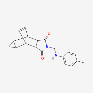 molecular formula C19H20N2O2 B4495467 2-{[(4-methylphenyl)amino]methyl}hexahydro-4,6-ethenocyclopropa[f]isoindole-1,3(2H,3aH)-dione 