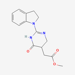 molecular formula C15H17N3O3 B4495470 methyl [2-(2,3-dihydro-1H-indol-1-yl)-6-oxo-1,4,5,6-tetrahydropyrimidin-5-yl]acetate 