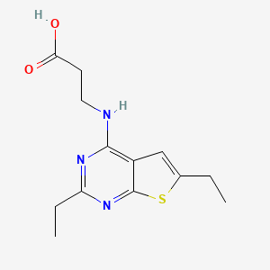 molecular formula C13H17N3O2S B4495531 N-(2,6-diethylthieno[2,3-d]pyrimidin-4-yl)-beta-alanine 