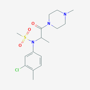 molecular formula C16H24ClN3O3S B4495540 N-(3-chloro-4-methylphenyl)-N-[1-methyl-2-(4-methyl-1-piperazinyl)-2-oxoethyl]methanesulfonamide 