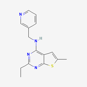 molecular formula C15H16N4S B4495576 2-ethyl-6-methyl-N-(3-pyridinylmethyl)thieno[2,3-d]pyrimidin-4-amine 