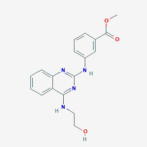 molecular formula C18H18N4O3 B4495629 methyl 3-({4-[(2-hydroxyethyl)amino]-2-quinazolinyl}amino)benzoate 