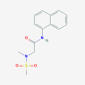 molecular formula C14H16N2O3S B4495647 2-[methyl(methylsulfonyl)amino]-N-naphthalen-1-ylacetamide 