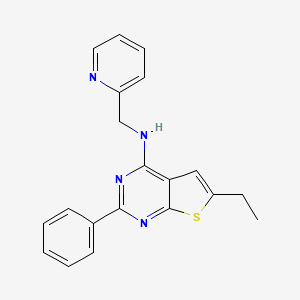 6-ethyl-2-phenyl-N-(2-pyridinylmethyl)thieno[2,3-d]pyrimidin-4-amine