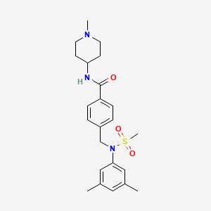 molecular formula C23H31N3O3S B4495670 4-{[N-(3,5-DIMETHYLPHENYL)METHANESULFONAMIDO]METHYL}-N-(1-METHYLPIPERIDIN-4-YL)BENZAMIDE 