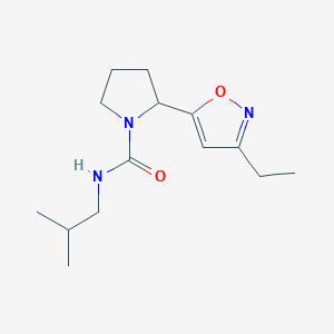 molecular formula C14H23N3O2 B4495671 2-(3-ethyl-1,2-oxazol-5-yl)-N-(2-methylpropyl)pyrrolidine-1-carboxamide 