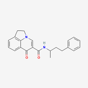 molecular formula C22H22N2O2 B4495672 N-(1-methyl-3-phenylpropyl)-6-oxo-1,2-dihydro-6H-pyrrolo[3,2,1-ij]quinoline-5-carboxamide 