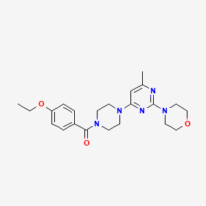 molecular formula C22H29N5O3 B4495687 4-{4-[4-(4-Ethoxybenzoyl)piperazin-1-yl]-6-methylpyrimidin-2-yl}morpholine 