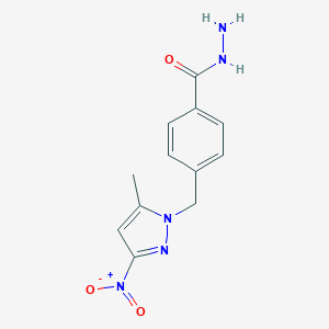 molecular formula C12H13N5O3 B449570 4-[(5-methyl-3-nitro-1H-pyrazol-1-yl)methyl]benzohydrazide CAS No. 383892-07-7