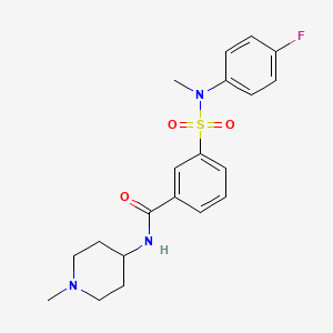 molecular formula C20H24FN3O3S B4495703 3-{[(4-fluorophenyl)(methyl)amino]sulfonyl}-N-(1-methyl-4-piperidinyl)benzamide 