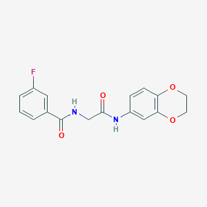 N-[2-(2,3-dihydro-1,4-benzodioxin-6-ylamino)-2-oxoethyl]-3-fluorobenzamide