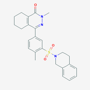 molecular formula C25H27N3O3S B4495745 4-[3-(3,4-dihydroisoquinolin-2(1H)-ylsulfonyl)-4-methylphenyl]-2-methyl-5,6,7,8-tetrahydrophthalazin-1(2H)-one 