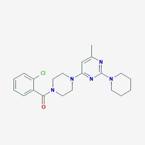 molecular formula C21H26ClN5O B4495782 4-[4-(2-chlorobenzoyl)-1-piperazinyl]-6-methyl-2-(1-piperidinyl)pyrimidine 