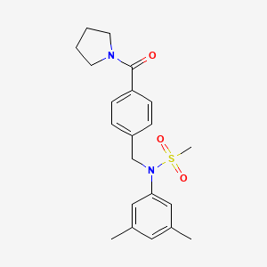 N-(3,5-DIMETHYLPHENYL)-N-{[4-(PYRROLIDINE-1-CARBONYL)PHENYL]METHYL}METHANESULFONAMIDE