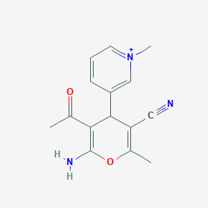 molecular formula C15H16N3O2+ B449587 3-(3-acetyl-2-amino-5-cyano-6-methyl-4H-pyran-4-yl)-1-methylpyridinium 