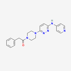 molecular formula C21H22N6O B4495888 6-[4-(phenylacetyl)-1-piperazinyl]-N-4-pyridinyl-3-pyridazinamine 