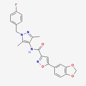 5-(1,3-benzodioxol-5-yl)-N-[1-(4-fluorobenzyl)-3,5-dimethyl-1H-pyrazol-4-yl]-3-isoxazolecarboxamide