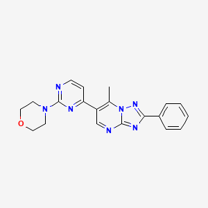 molecular formula C20H19N7O B4495920 4-[4-(7-methyl-2-phenyl[1,2,4]triazolo[1,5-a]pyrimidin-6-yl)-2-pyrimidinyl]morpholine 