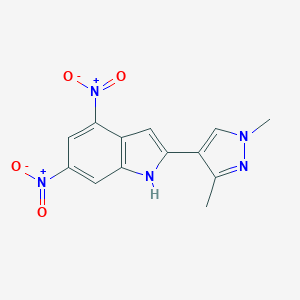 molecular formula C13H11N5O4 B449594 2-(1,3-dimethyl-1H-pyrazol-4-yl)-4,6-dinitro-1H-indole 