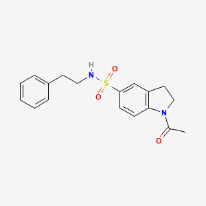 molecular formula C18H20N2O3S B4495940 1-acetyl-N-(2-phenylethyl)-2,3-dihydro-1H-indole-5-sulfonamide 