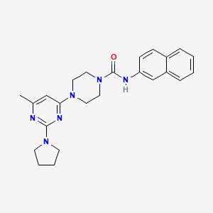 molecular formula C24H28N6O B4495968 4-[6-methyl-2-(1-pyrrolidinyl)-4-pyrimidinyl]-N-2-naphthyl-1-piperazinecarboxamide 