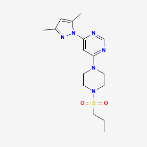 molecular formula C16H24N6O2S B4495983 4-(3,5-dimethyl-1H-pyrazol-1-yl)-6-[4-(propylsulfonyl)-1-piperazinyl]pyrimidine 