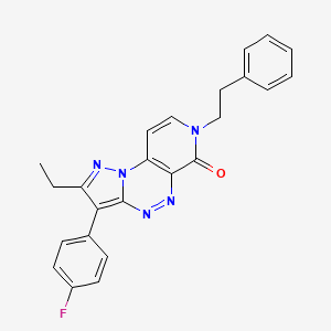 molecular formula C24H20FN5O B4495989 2-ethyl-3-(4-fluorophenyl)-7-(2-phenylethyl)pyrazolo[5,1-c]pyrido[4,3-e][1,2,4]triazin-6(7H)-one CAS No. 1210309-97-9