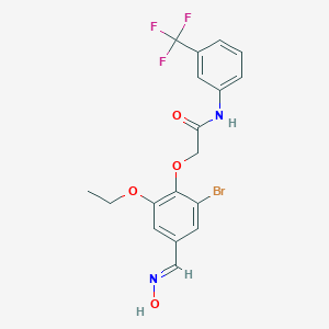 molecular formula C18H16BrF3N2O4 B449599 2-{2-bromo-6-ethoxy-4-[(hydroxyimino)methyl]phenoxy}-N-[3-(trifluoromethyl)phenyl]acetamide 