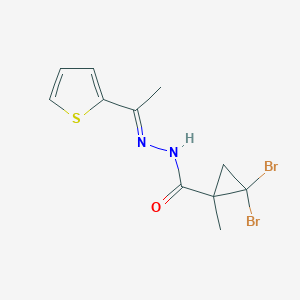 molecular formula C11H12Br2N2OS B449601 2,2-dibromo-1-methyl-N'-[1-(2-thienyl)ethylidene]cyclopropanecarbohydrazide 