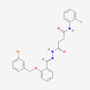 molecular formula C24H21BrIN3O3 B449603 4-(2-{2-[(3-bromobenzyl)oxy]benzylidene}hydrazino)-N-(2-iodophenyl)-4-oxobutanamide 
