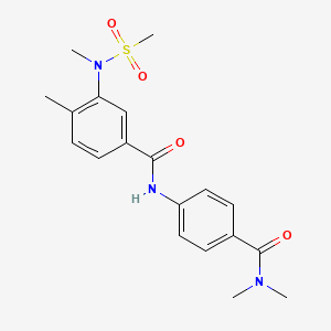 molecular formula C19H23N3O4S B4496036 N-{4-[(dimethylamino)carbonyl]phenyl}-4-methyl-3-[methyl(methylsulfonyl)amino]benzamide 