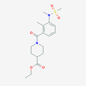 molecular formula C18H26N2O5S B4496063 ETHYL 1-[2-METHYL-3-(N-METHYLMETHANESULFONAMIDO)BENZOYL]PIPERIDINE-4-CARBOXYLATE 