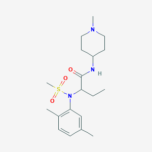 molecular formula C19H31N3O3S B4496074 2-[(2,5-dimethylphenyl)(methylsulfonyl)amino]-N-(1-methyl-4-piperidinyl)butanamide 