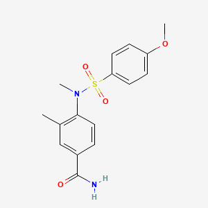 molecular formula C16H18N2O4S B4496077 4-[[(4-methoxyphenyl)sulfonyl](methyl)amino]-3-methylbenzamide 