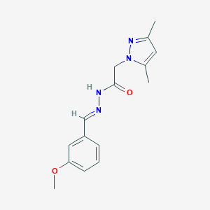 molecular formula C15H18N4O2 B449611 2-(3,5-dimethyl-1H-pyrazol-1-yl)-N'-(3-methoxybenzylidene)acetohydrazide CAS No. 349641-81-2